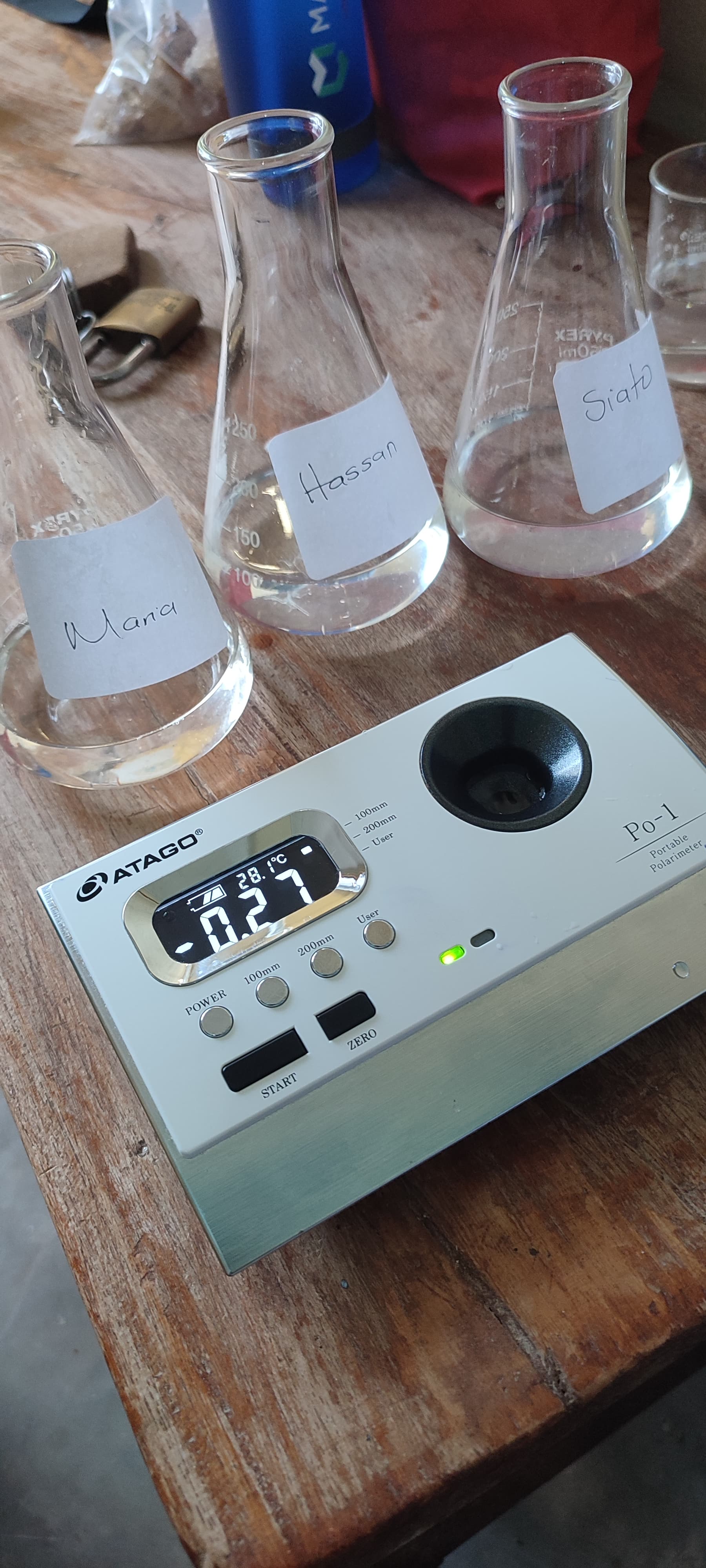 Laboratory analysis using polarimeter for specific rotation testing