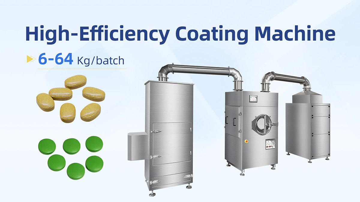 Pharmaceutical tablet coating machine in GMP-certified production facility